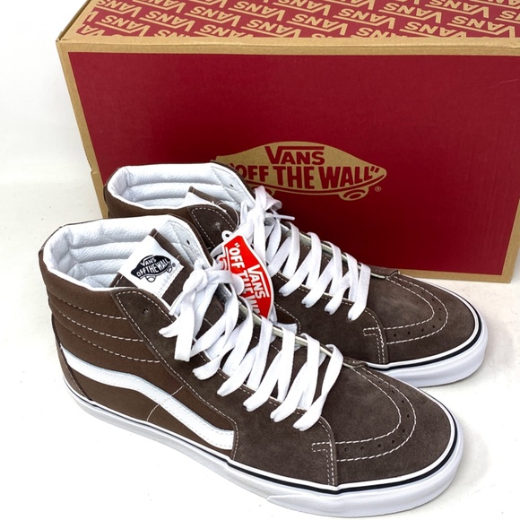 VANS Sk8-Hi Casual Shoe Suede Canvas Skate Sneaker Brown White Women VN0A5JMJ8EE - Picture 7 of 10
